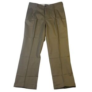Lands End Mens Traditional Fit‎ Pleated Khaki Cotton Dress Pants Size 37x30
